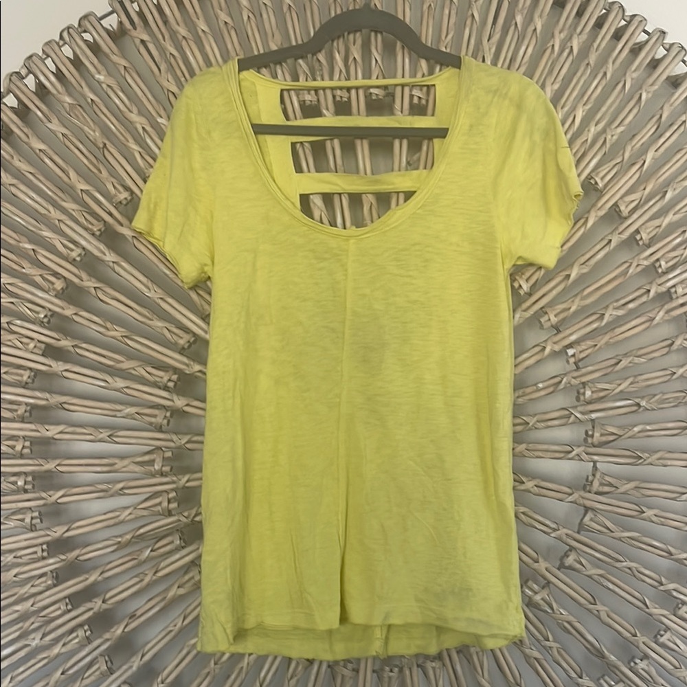 Lime Green Women's Top with Back Strap Detail